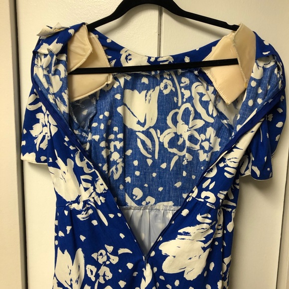 VINTAGE 40’s/50’s/60’s/70’s/80’s dress, blue&white - Picture 4 of 16